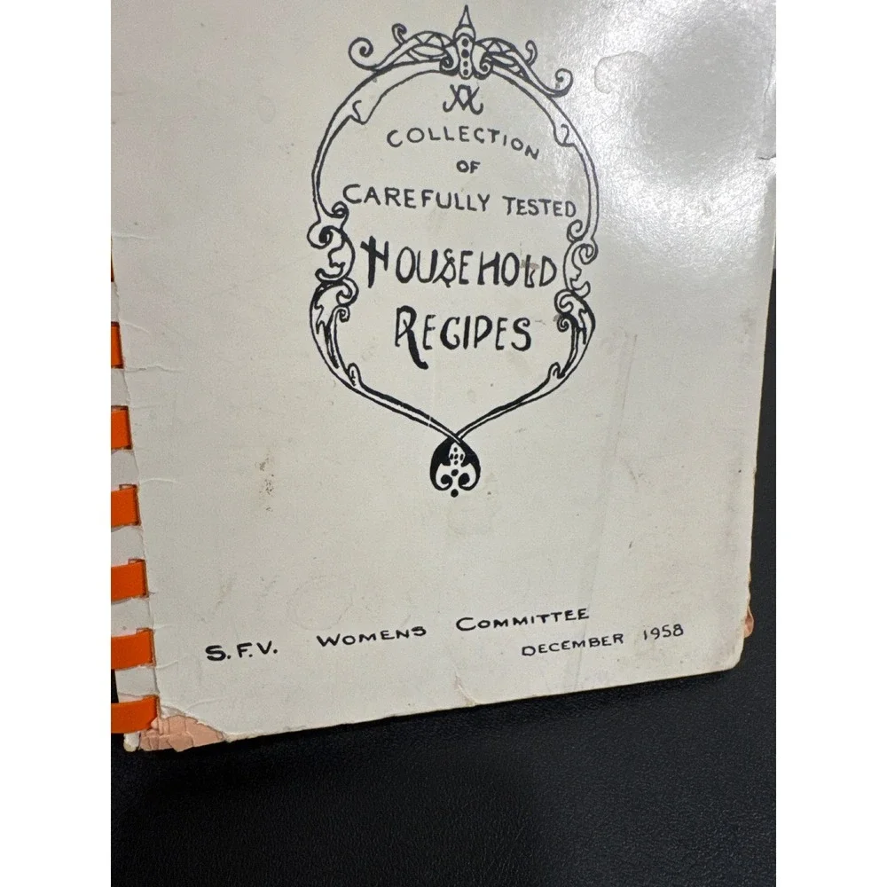 Vintage 1958 Treasures Old & New Cookbook S.F.V. Womens Committee Spiral Bound
